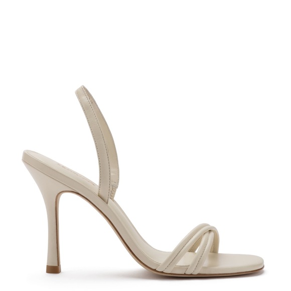 Larroude Annie sandal in ivory leather